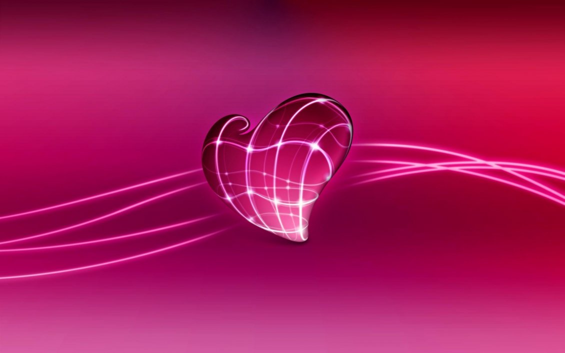 Download Wallpaper Wonderful digital art design-Pink heart on a pink background