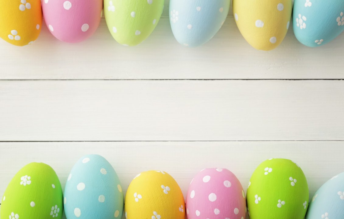 Download Wallpaper Easter frame photo collage coloured eggs with dots