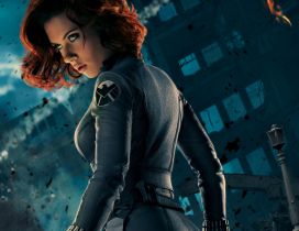 Scarlett Johansson poster of Captain America