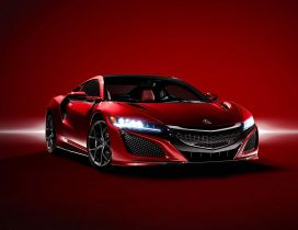 Red Supercar Acura NSX 2016