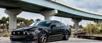 Black Ford Mustang with Vossen Wheels