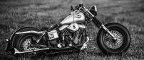 Black and White Harley Davidson Motorcycle
