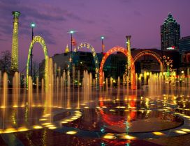 Water Fountain with lights in Georgia City United States