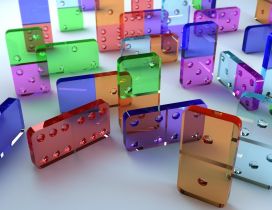 Colorful dominoes pieces - 3D wallpaper