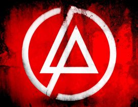 Linkin Park symbol on red and black background