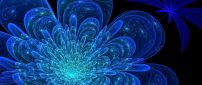 3D abstract blue flower and leaf