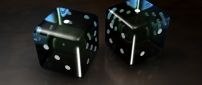 Two black dice - 3D Dice Wallpaper