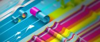 Abstract colorful paper rolls - HD wallpaper