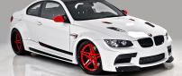 White and red BMW M3 Coupe E92