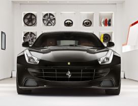 Stunning black Ferrari FF in a garage
