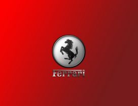 Ferrari emblem on a red background