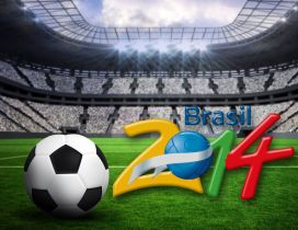 Brasil World Cup 2014 - Stadium and football wallpaper