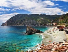 The sea Monterosso, Italy - Beautiful beach