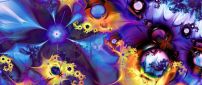 Abstract colorful fractal with many flowers