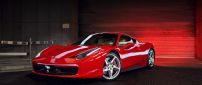 Red Ferrari 458 in garage - Sport car