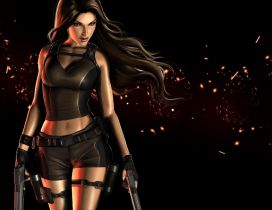 Poster with Lara Croft in Tomb Raider Game