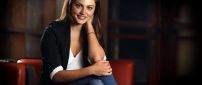 Phoebe Tonkin with a cute smile on her face