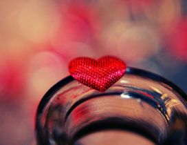 Little red heart on a glass - HD sweet love day