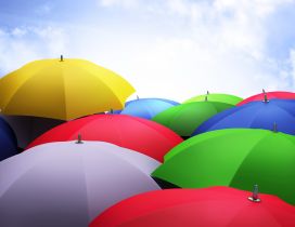 Lots of coloured umbrellas - HD wallpaper
