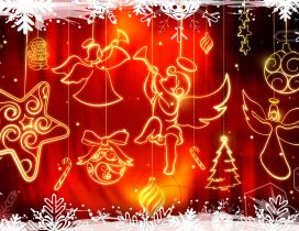 Merry Christmas and a Happy New Year - angels singing carols