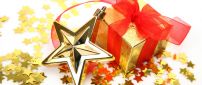 Lots of golden stars and a gift for Christmas