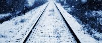 Railroad in winter - HD wallpaper
