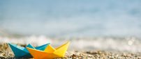 Paper boat ready to go on the ocean - HD summer wallpaper