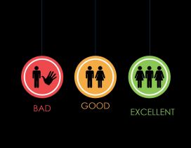 Signs for bad good and excellent - Funny wallpaper
