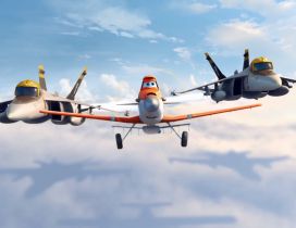 Three funny planes in the sky - Disney film Planes