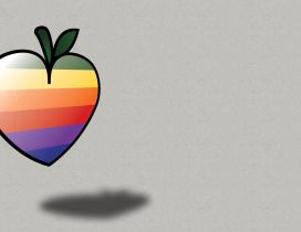 Rainbow apple - funny wallpaper
