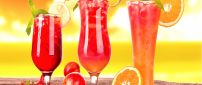 Three delicious fruit cocktails - summer drink