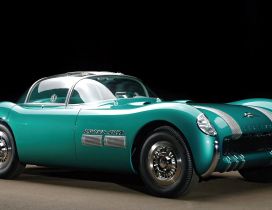 Old classic car - beautiful turquoise color
