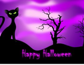 Purple witch night - Happy Halloween