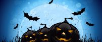Dark pumpkins in the dark Halloween night