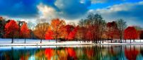 Wonderful Autumn trees - mirror in the lake