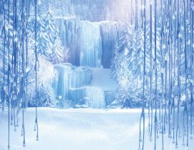 Frozen curtain - magic winter season