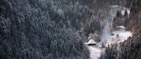 Small cottage in the middle of the forest - Winter season