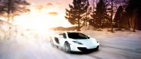 Take a ride with a wonderful white Lamborghini car
