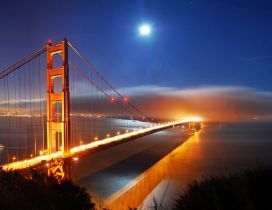 Wonderful bridge in the night - Orange light