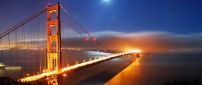 Wonderful bridge in the night - Orange light