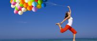 Flying with the colorful balloons - HD summer holiday