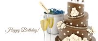 Champagne and chocolate cake - Happy birthday