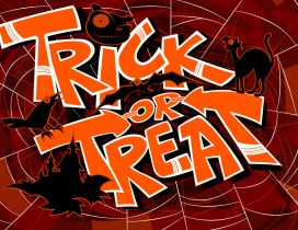 Trick or Treat on a spider-web - Happy Halloween night