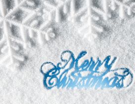 Merry Christmas - Message with snow on the window