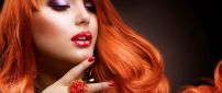 Hot orange hair and beautiful makeup - HD wallpaper