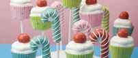 Delicious and sweet candies on the stick - Colorful desert