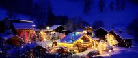 Small village decorated for Christmas night - Magic moments