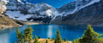 Blue mountain lake in the middle of the nature -HD wallpaper