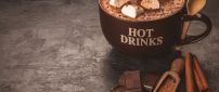 Hot chocolate drink with marshmallows - HD delicious drink