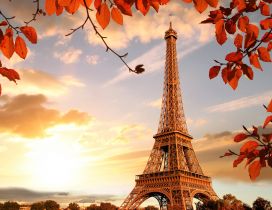 Paris the city of love - Beautiful sunrise in Autumn season